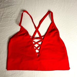 fire red sports bra
